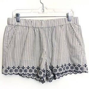 Madewell Jardin embroidered pull-on cotton shorts